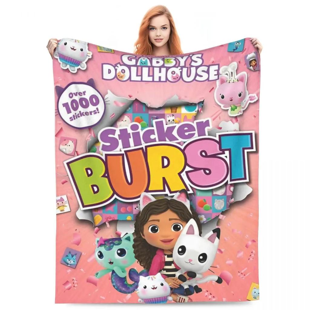 Cute G-Gabbys Girl Dollhouse Blankets Fleece Spring/Autumn Magic House Breathable Soft Throw Blanket for Bed Couch Rug Piece
