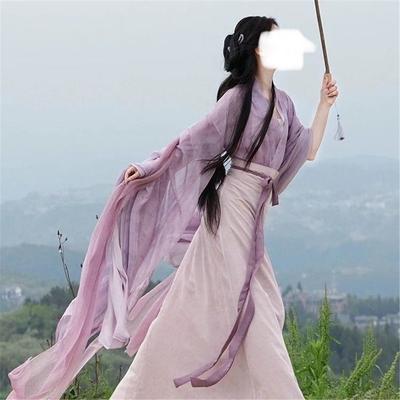 Elegante Hanfu da Donna Colletto Incrociato Stile Cinese Abito da Ballo per le Dinastie Wei e Jin
