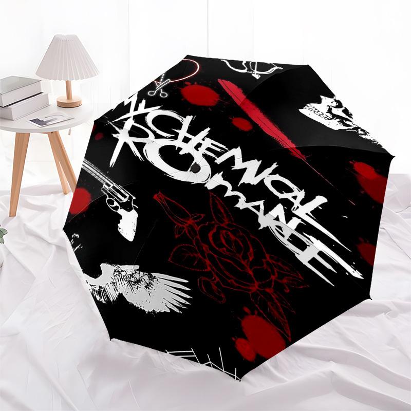 1pc My Chemical Romance Automatic Open,Windproof, Compact Travel Umbrella, Gift for Birthday, Christmast93091