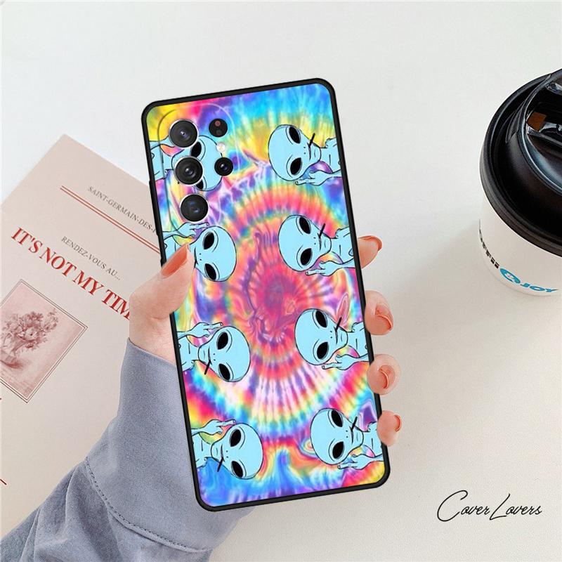 Alien Martian Humans Arent Real phone case For Samsung Galaxy S24 S25 S23 S22 Ultra Note 10 20 Plus S20 S21 FE Cover