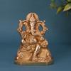 Pure Brass Ganesh Bhagwan Idol, Ganesha Ganpati Bappa Murti, Gold - 4 Inch