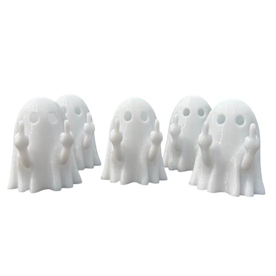 Halloween Finger Puppets Toy Finger Flip Off Ghost Figurines Cute Middle Finger Ghost Statue Gag Gifts for Trick or Treat Party Favors