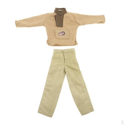 Doll Long Sleeve Suit /6 Soldier Clothes Accessory Light Yellow