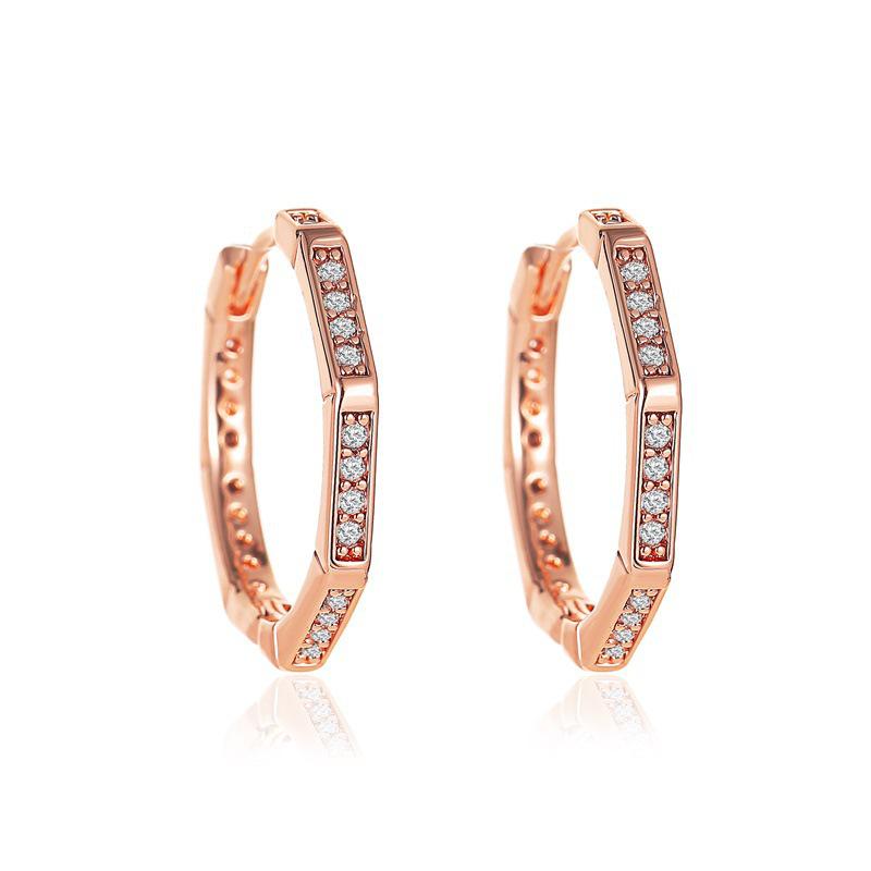 European & American Minimalist Zircon Flower Earrings with Heart Ear Cuffs - Stylish Niche Design for Women