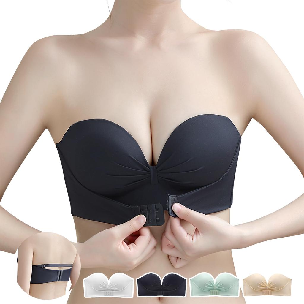 Strapless Bra of Multiple In Enhances Bust and Tube High Wireless Bra Bust Enhancer 1 Black [APIKIE] [Favorite Dancers, Anti-Slip Material] [Stays