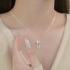 Elegante Damen S925 Sterlingsilber Perlenanhänger Halskette - Leichte Luxus Schlüsselbeinkette