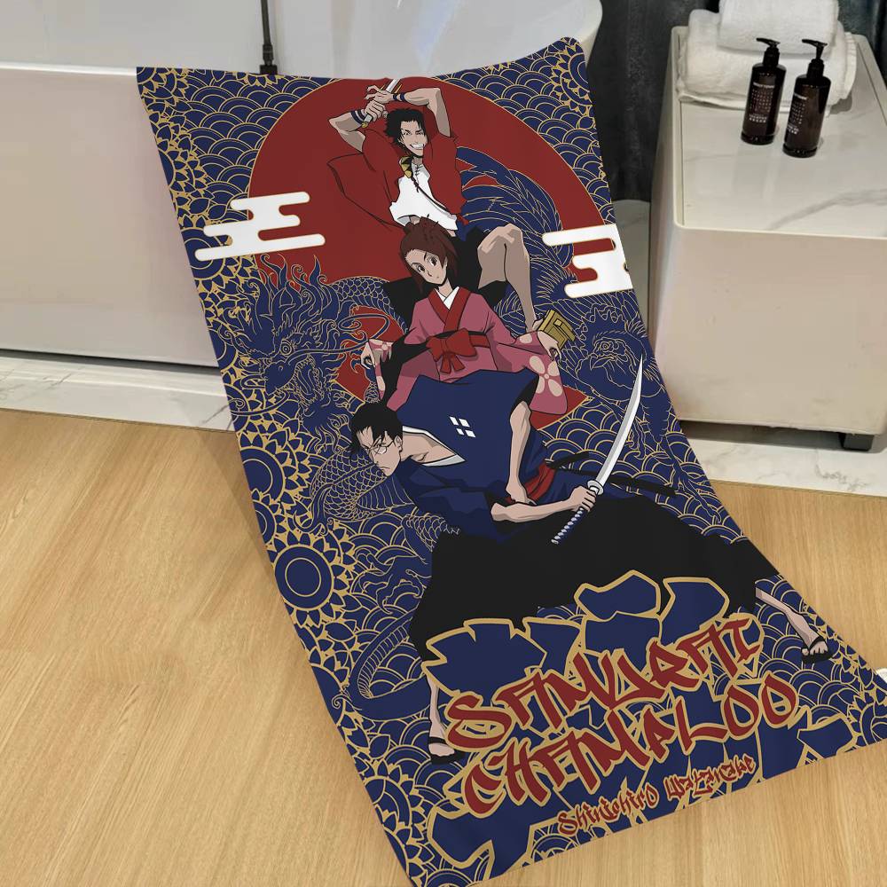 Adventure Samurai Champloo Big Microfiber Beach Towels Quick Dry Towel Sand Beach Towels Pool Towel For Travel Swim Pool Yoga