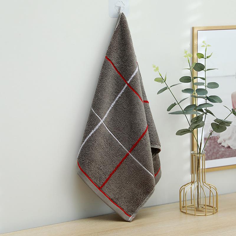 

Полотенце из чистого хлопка Lattice Dark 32-прядиное хлопковое полотенце для лица Впитывающее домашнее мужское клетчатое полотенце для мытья лица 33*73cm