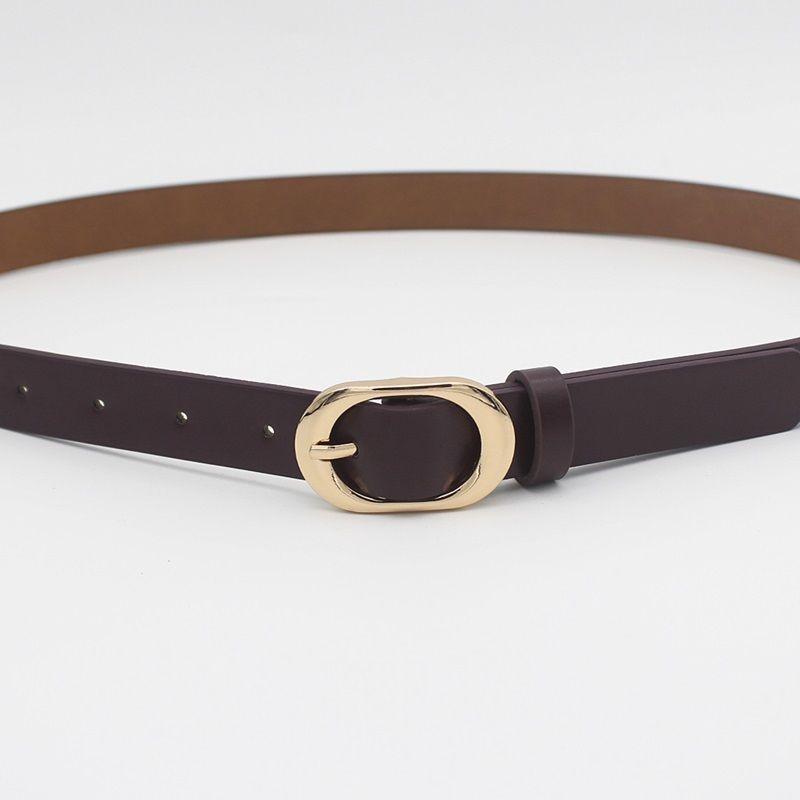 Stylish Gold Alloy Buckle Women's Fashionable Denim Pants Belt In Multiple Colors