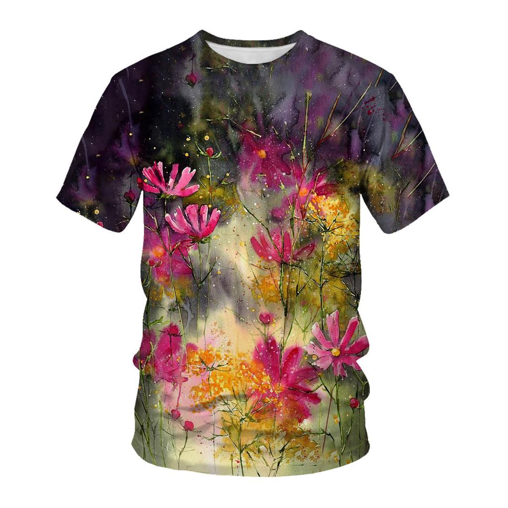 Spring Summer Tops Kids Plus Size Clothing Flower Plant 3D Print T Shirt Chirldren Pattern Tees Short Sleeve Top Breathable Boys Girls T Shirts