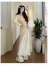 Spring 2026 Elegant Maternity Sling Dress & Cardigan Set