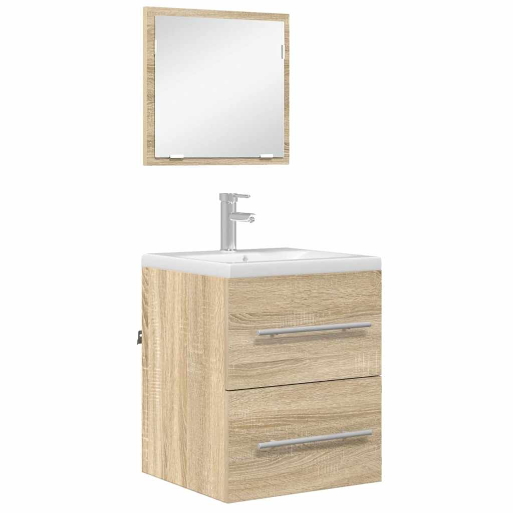 Bathroom Furniture Set with Drawers Brown 41 X 38.5 X 48 Cm