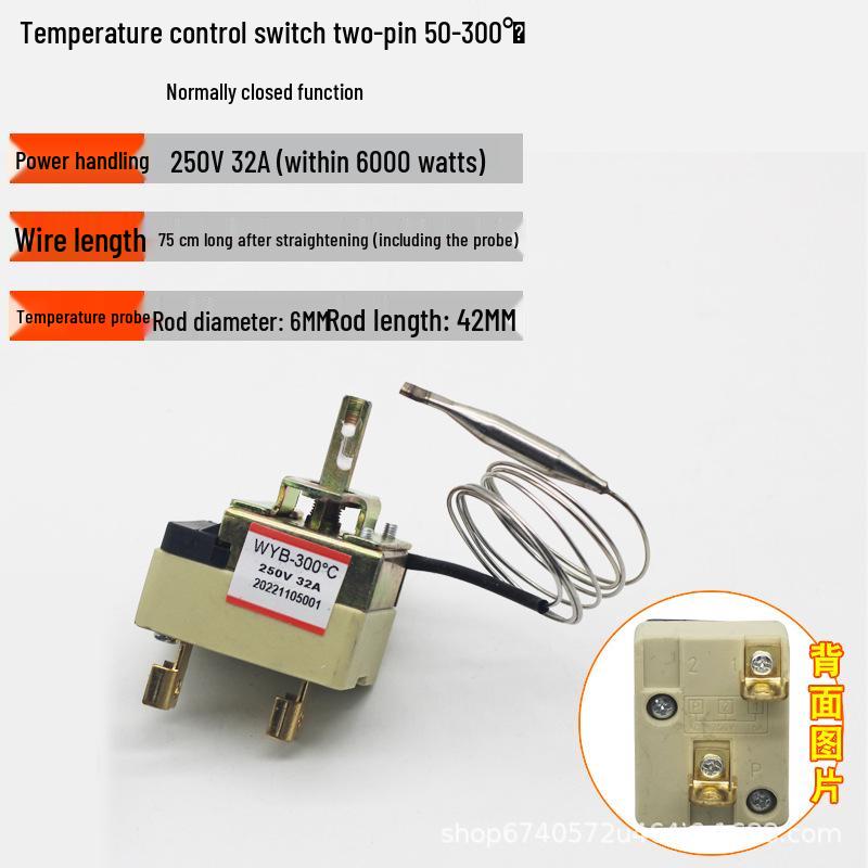 Adjustable Temperature Control Switch for Fryer, Oven, Kettle, Griddle & BBQ Thermostat