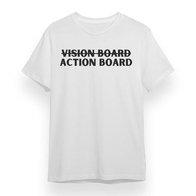 Damen T-Shirt mit Action Board Grafik Unisex Weiß Baumwolle Oversize T-Shirt USA