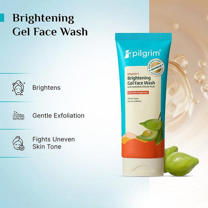 Pilgrim Vitamin C Brightening Gel Face Wash,100ml & 10% Viamin C Serum,30ml