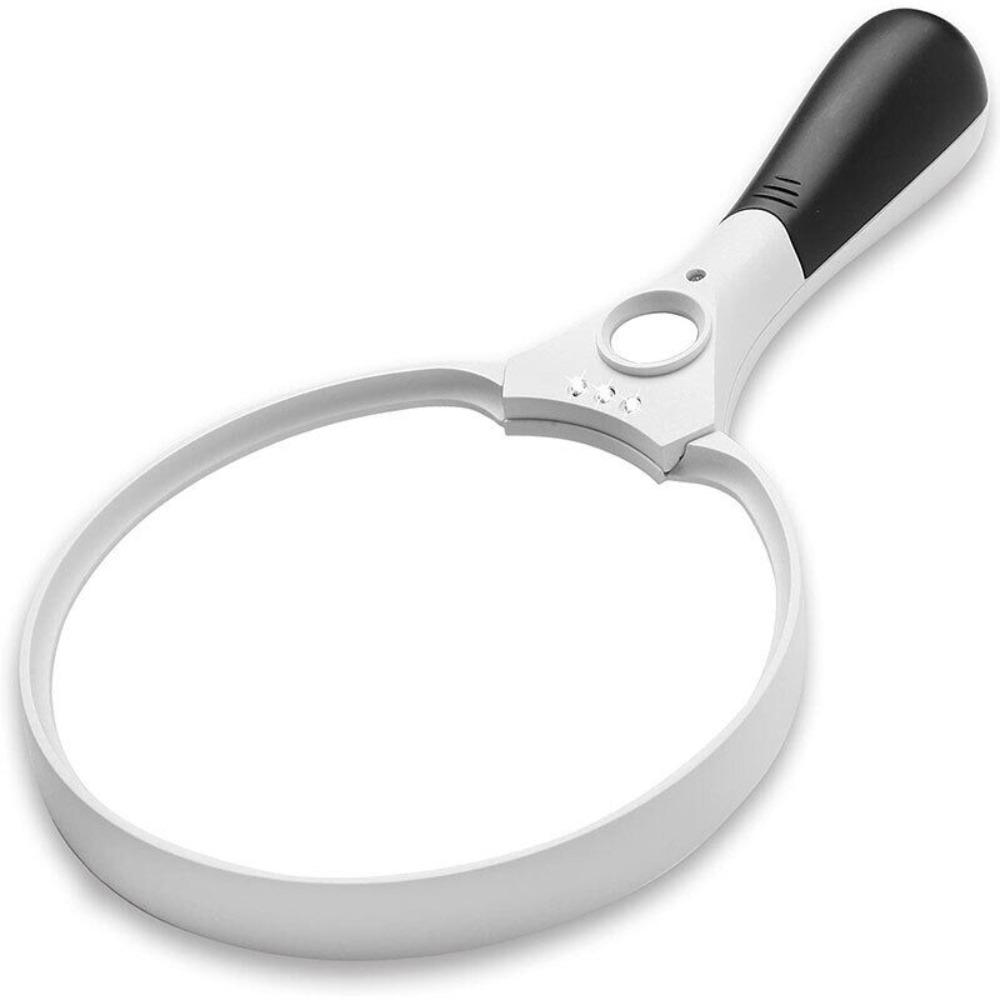 Lightweight Handheld Magnifying Glass With 3 Bright Led Lights Large Loupe For Elderly Reading