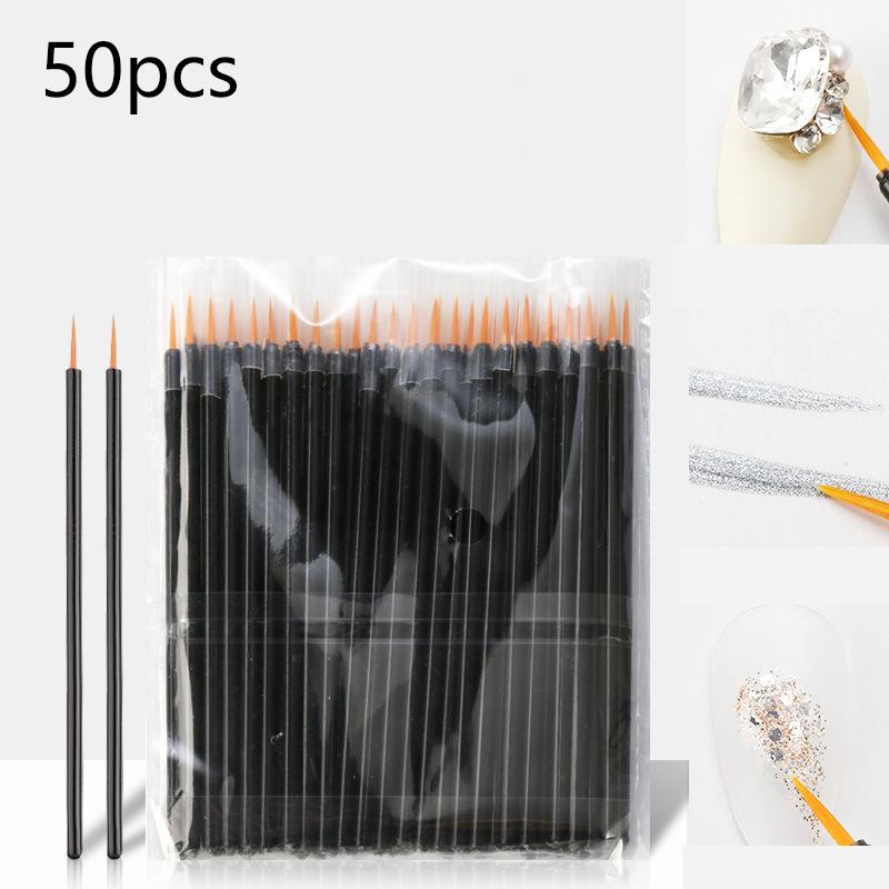 50Pcs Disposable Nail Brush Nail Art Liner Brushes Gel Nail Brush Gel Nail Polish Painting Brush Drawing Nail Art Brush Pen