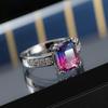 Eternity Crystal Rings For Women Seven Colors Amethyst Ring Natural Moissanite Silver Color Ring For Wedding OL  Gifts