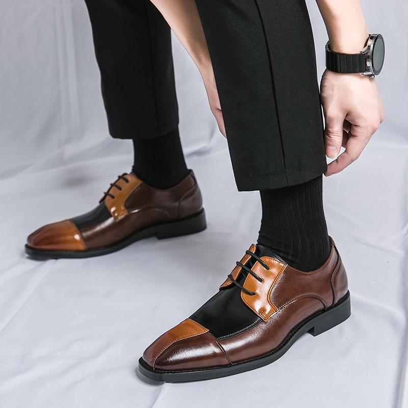 Business Oxford Shoes Fashion Brogue Men Leather Formal Dress Shoes Man Comfortable Office Party Footwear Big Size 38-48