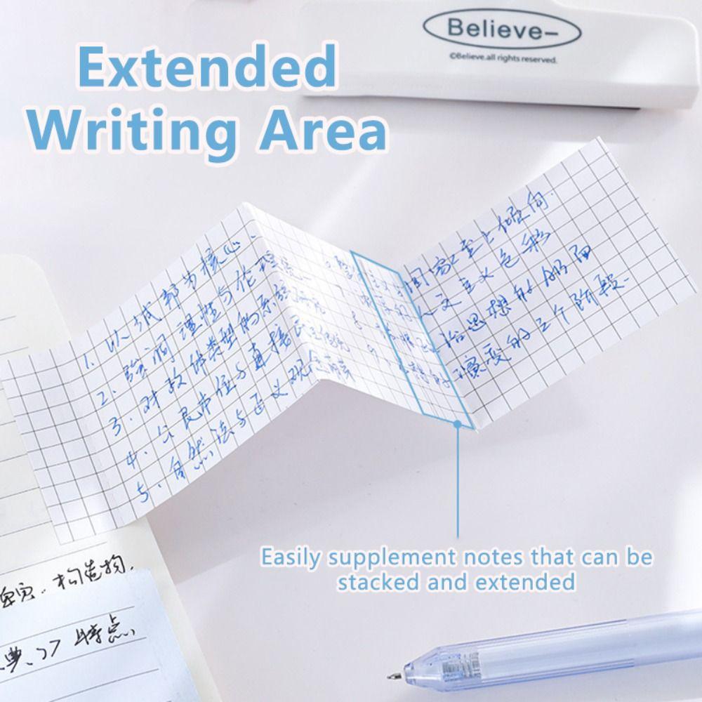 Extendable Foldable Sticky Notes 3-in-1 Lined/Dotted/Grid Self-Stick Notes Self-Adhesive Memo Pads School Office Supplies