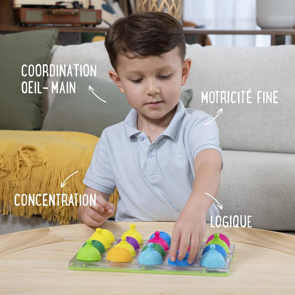 Lalaboom Baby Spielzeug Farb-Zuordnungs-Puzzle, Dreh- und Stecktafel, 21 Teile, BL710, Authentisch