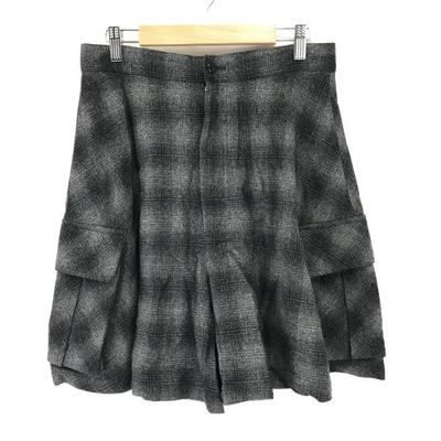 ZUCCA x PENDLETON Woll-Culotte-Rock Kurze Hose USA Damen M Schwarz Grau Karomuster(GEBRAUCHT)