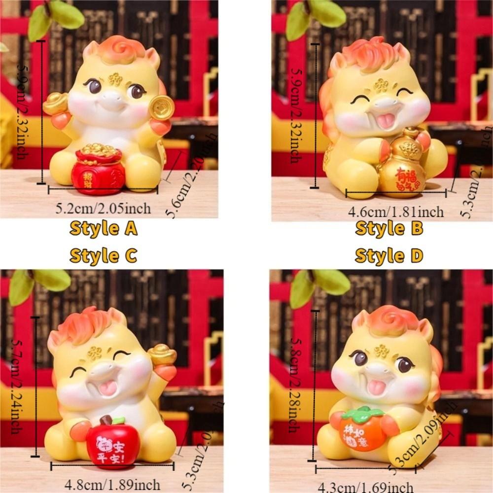 Cartoon Zodiac Horse Ornament Mascot Desktop Decoration Cute Car Ornament  Gift