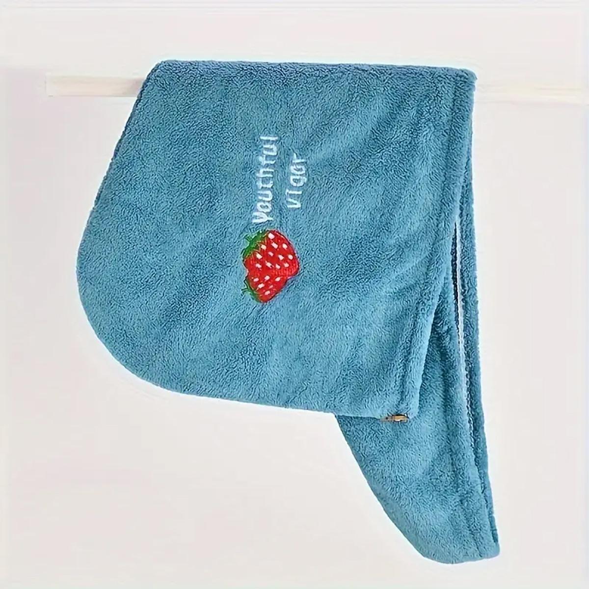 Soft Absorbent Coral Fleece Bath Cap for Dry Hair 25x66 cm