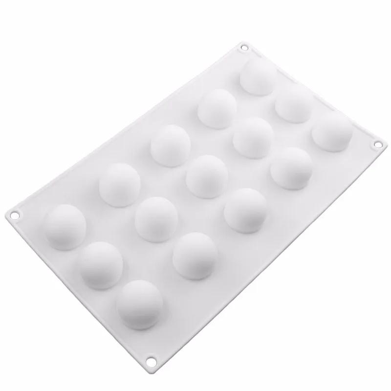 15Cavities Round Ball Shaped Mini Truffles Mold For Chocolate Mould Candy Pudding Jelly Mould DIY Non-Stick Cake DecoratingTools