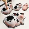 Crystal Velvet 3D Pig Floor Mat Realistic Bedroom Door Rug Cute Bathroom Carpet  Home Decor