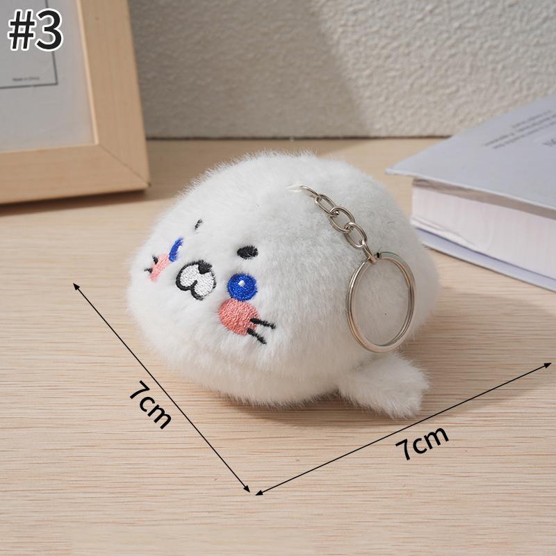 Cute Seals Sea Otter Baby Keychain Plush Seal Figurine Hanging Pendant Keyrings Student Schoolbag Key Chain Pendant Gifts
