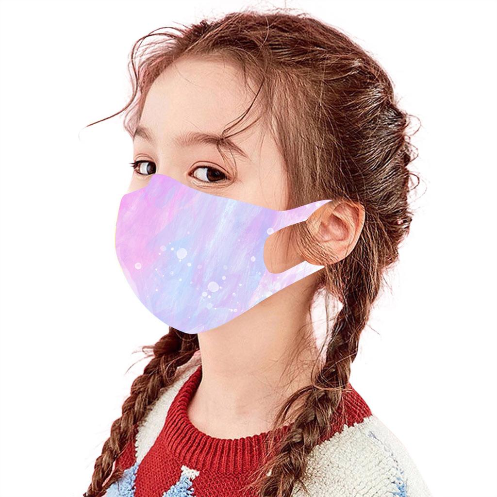 Kids Face Mask Ice Silk Print Breathable Face  For School Kids Outdoor, Fashion Washable Reusable Windproof Face Fabric