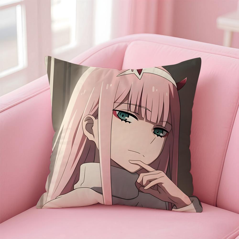 D-DARLING in the F-FRANXX Anime Cushion Cover Home & Car Multi-Scene Pillow Cover - Reversible, Soft & Durable for Daily Use