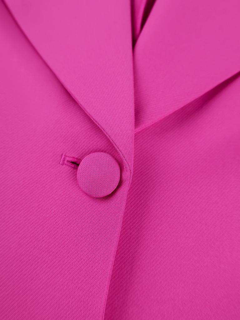 AOMEI Women Hot Pink Tailored Blazer Long Sleeve Lapel Slim Fit Career Office Workwear Business Casual