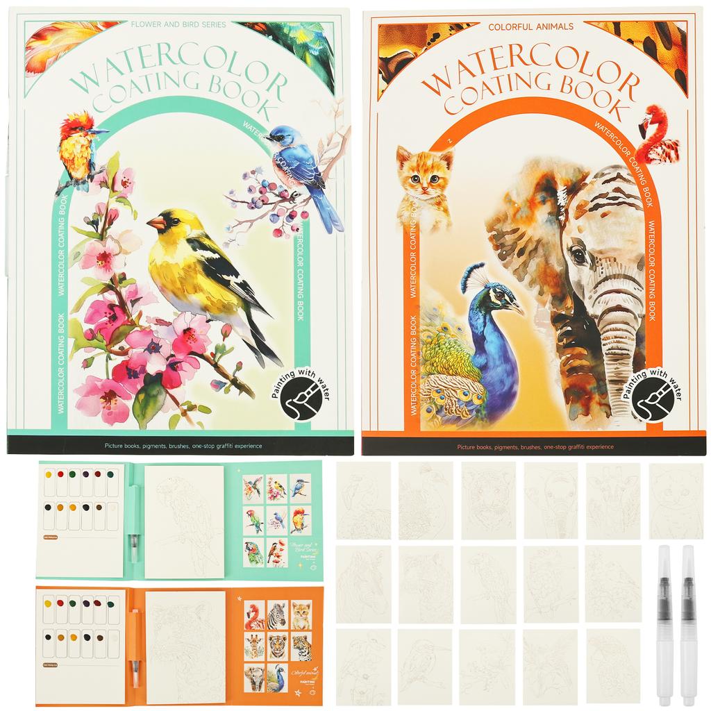 New Watercolor Painting Book Set Paint Art Watercolor Books Painting Kit Watercolor Coloring Book for Painting Enthusiast Adults