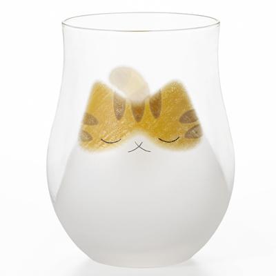 Aderia My Family Cat Tiger 340ml Made In Gift Round Gift for Auspicious Anniversary Easy To Animal Frosted 9596 Glass, Design, Capacity, Japan, Boxed,