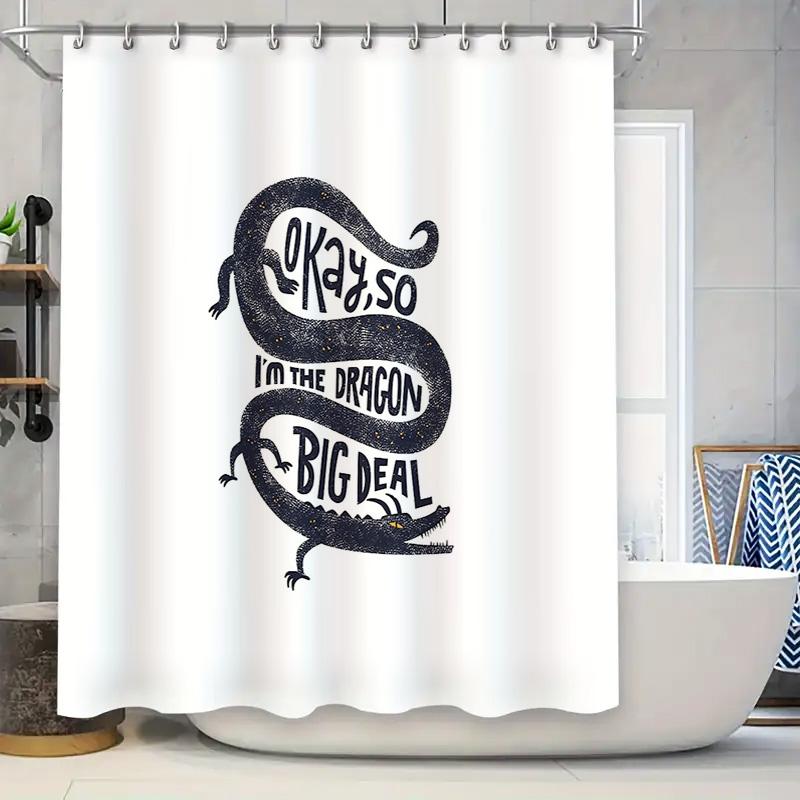 

Dragon Shower Curtain Gothic Home Decor Fantasy Art Mythical Creature Dark Aesthetic Bathroom Set Unique Design Spooky Vibes Hor W60H190(CM)-1 Pcs