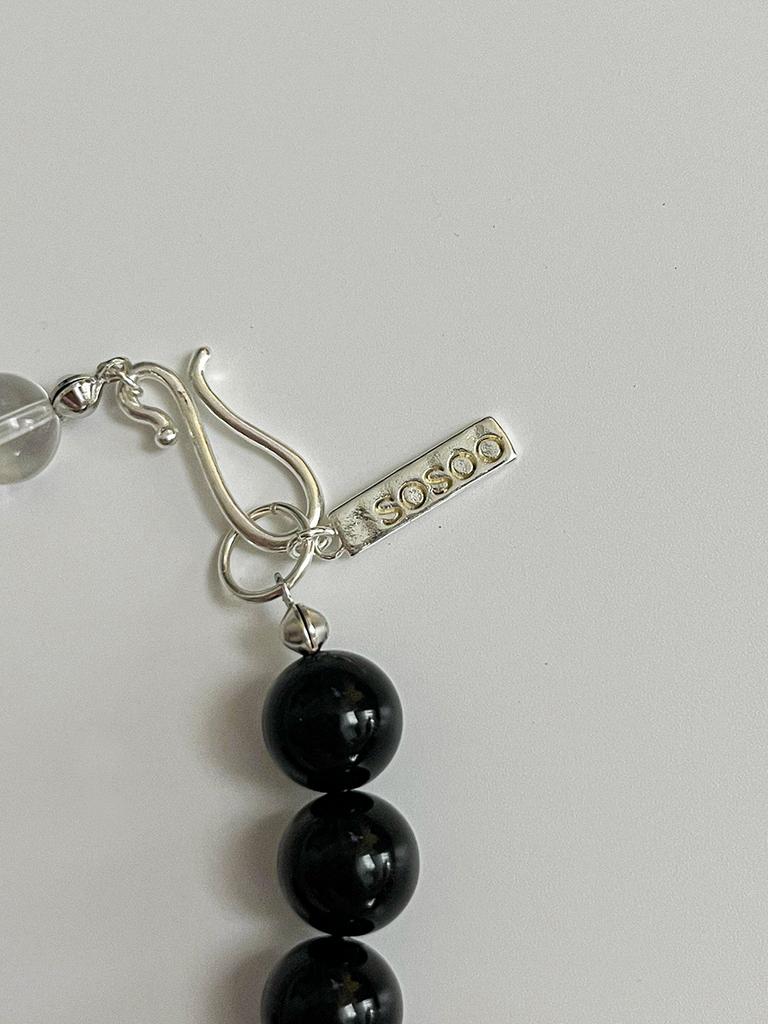 Sosoo Two Mix Gemstone Toggle Bracelet [Clear]