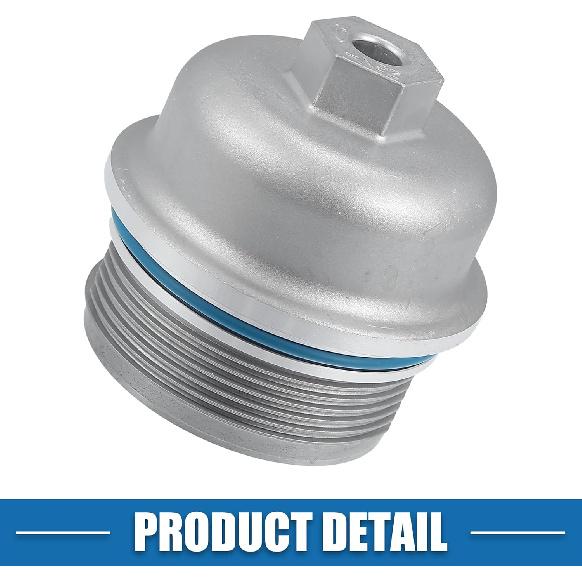 Engine Oil Filter Housing Cover Cap 12583470 for Chevrolet Camaro 3.6L 2010-2015 Metal Silver Tone