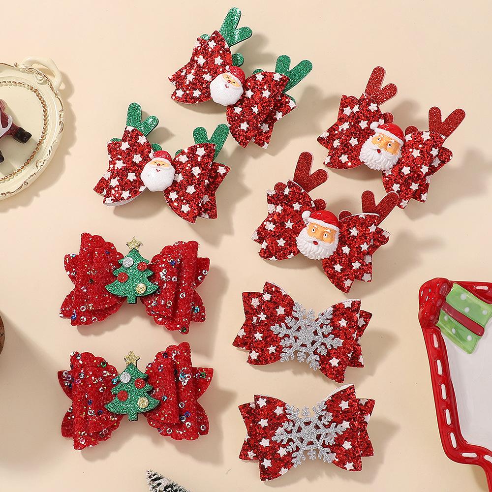 Christmas Hairpin Set, Party Bow, Gretel Scallion Powder, Big Antlers, Headdress, Children'S Hair Accessories 4765