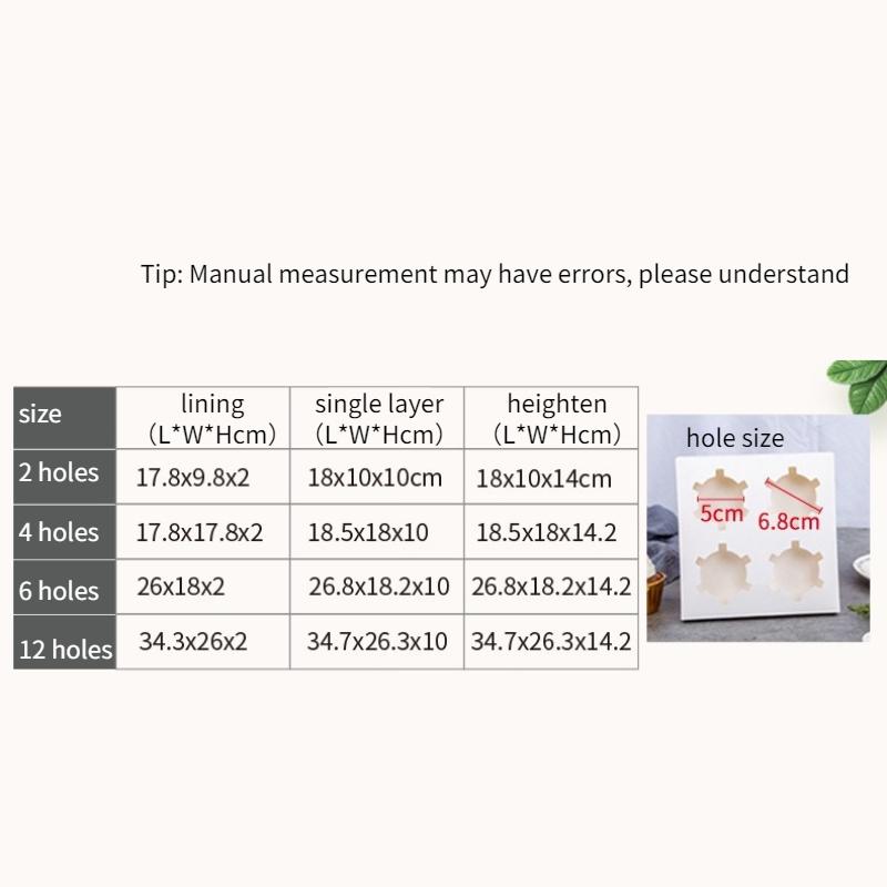 10sets Transparent Paper Cup Box 2/4/6/12 Hole Cake Bread Baking Packaging Boxes Wedding Party Dessert Display Box Cake Tray Excluding Ribbons