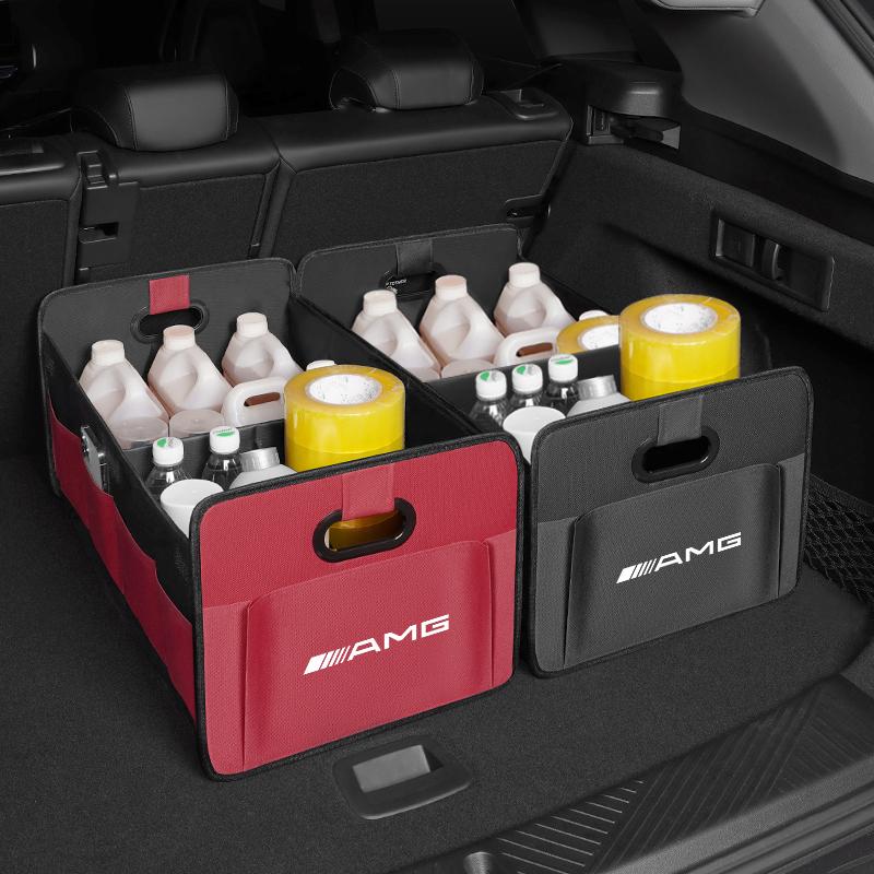 Large Capacity Foldable Car Badge Stickers Trunk Storage Box For Mercedes Benz A B C E G CLA W203 W204 C260 E300L A200L GLC300