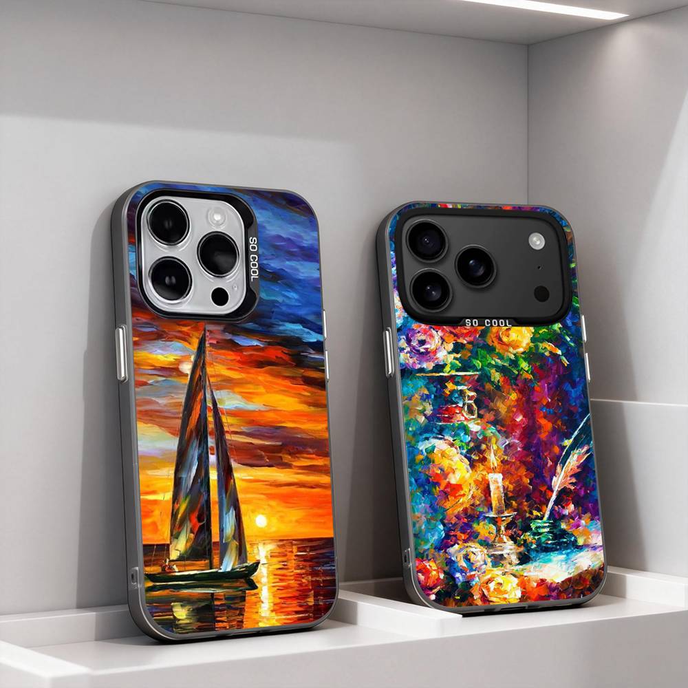 L-Leonid A-Afremov Painting Phone Case For iPhone 17,16,15,14,13,12,11,Pro,XS,Max,Plus,Mini,SE4,E Black Matte Shockproof Cover