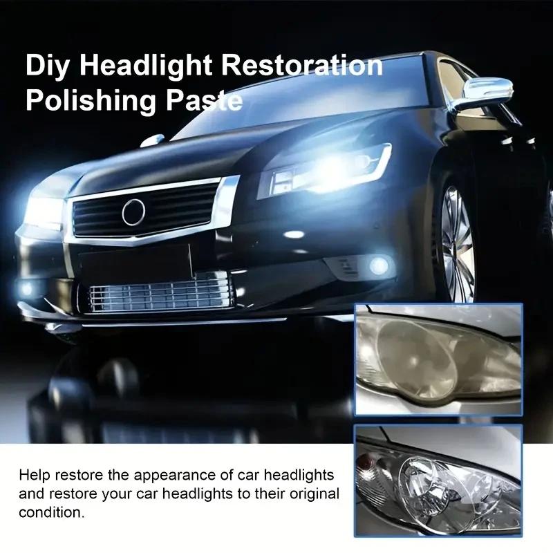 Car headlight repair kit, universal type for removing oxidation, yellowing, scratches, and polishing to increase transparency.