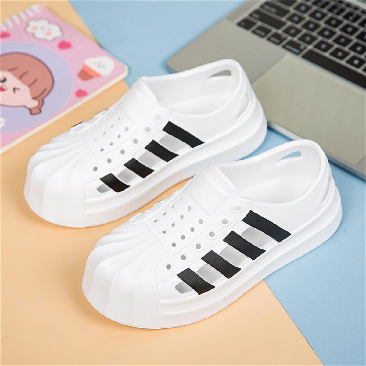 

Сандалии MCTIN для женщин и мужчин, летние сабо из ЭВА, пляжные тапочки с отверстиями для отдыха, удобные домашние тапочки 38 белый