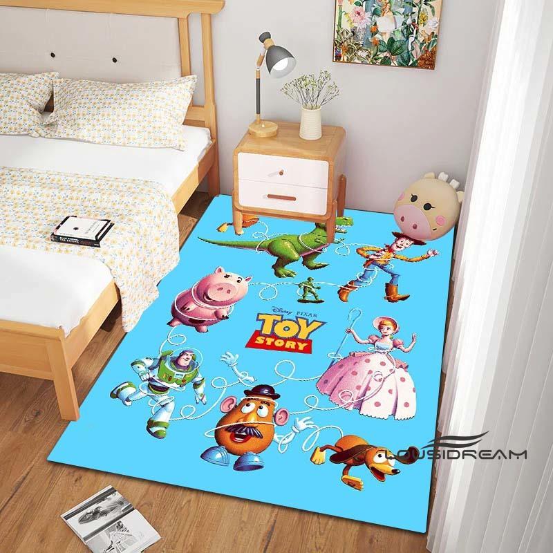 This Buzz Lightyear Floor Mat Features a Non-slip, Absorbent Cartoon Toy Story Design and Is Suitable for Bedrooms, Hallways,