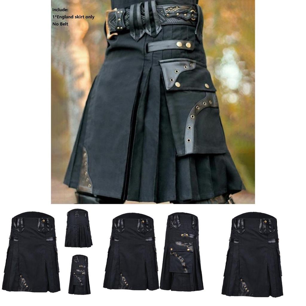Authentischer mittelalterlicher schottischer Herren-Kilt, Retro-Rock aus England für Vintage-Cosplay