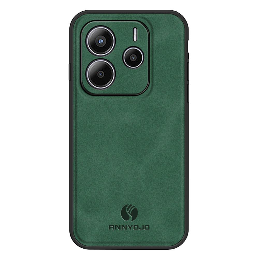 ANNYOJO Pro Xiaomi Redmi Note 14 5G Pouzdro PU Kůže+PC+TPU Ochranný Kryt Zadní Strany Telefonu proti Pádům