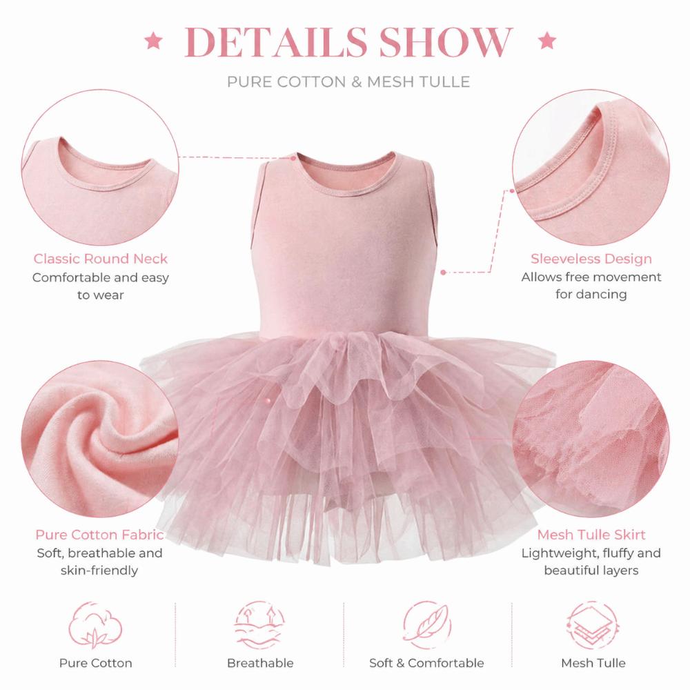 Short Sleeve Baby Girl Ballet Skirt Princes Dress Ballet Performance Costume Photo Shoot