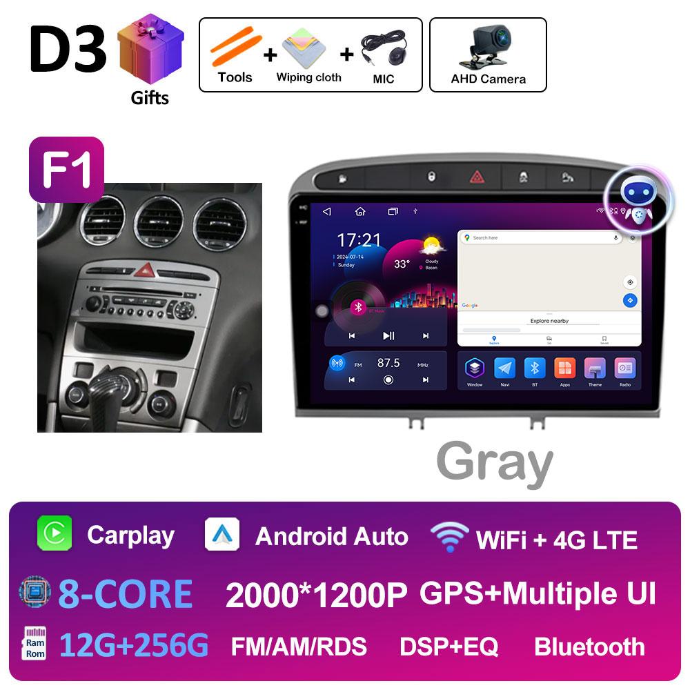 9 Inch Android Auto Car Video For Peugeot 408 308 308SW Radio Player Wireless Carplay DSP Stereo Autoradio QLED IPS Screen WIFI